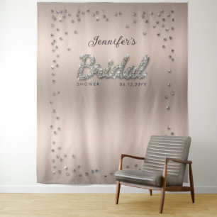 Hintergrund des Brautparty mit dem Glitzer Chic Bl Wandteppich