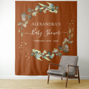 Hintergrund des Burnt Orange Baby Showkabels Foto Wandteppich