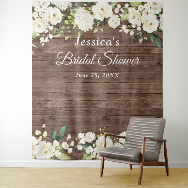 Hintergrund des Chic-Foto-Standes im White Rose Br Wandteppich (Beispiel)