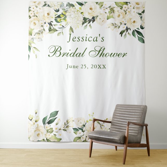 Hintergrund des Chic-Foto-Standes im White Rose Br Wandteppich (Beispiel)