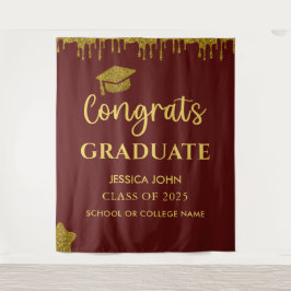 Hintergrund des eleganten Maroon- und Gold-Abschlu Wandteppich