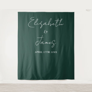 Hintergrund des Emerald Green Minimalistisch Weddi Wandteppich