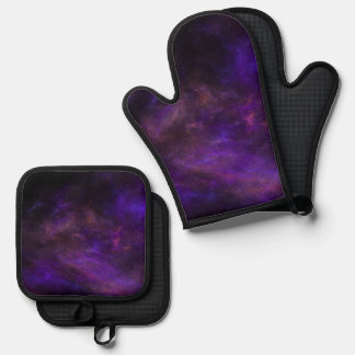 Hintergrund des farbigen Kosmos Ofenhandschuh & Topflappen-Set
