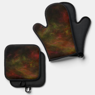 Hintergrund des farbigen Kosmos Ofenhandschuh & Topflappen-Set