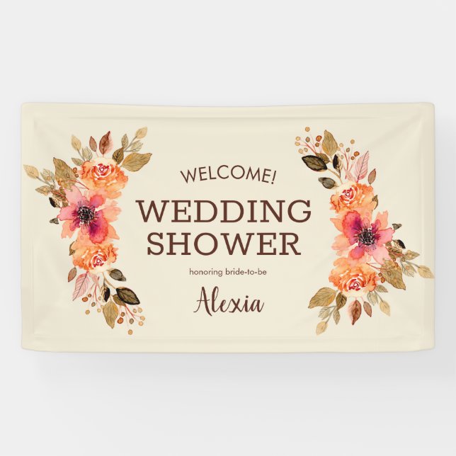 Hintergrund des floralen Brautparty fallen Banner (Horizontal)
