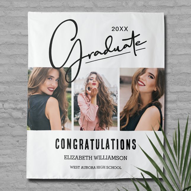 Hintergrund des Fotos der Graduierungspartei Wandteppich (Graduation Photo Booth Backdrop, choose your size when ordering)