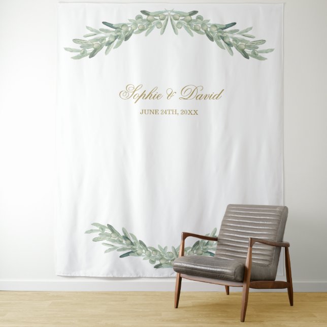 Hintergrund des Fotos der Olive Branches in Wasser Wandteppich (Beispiel)