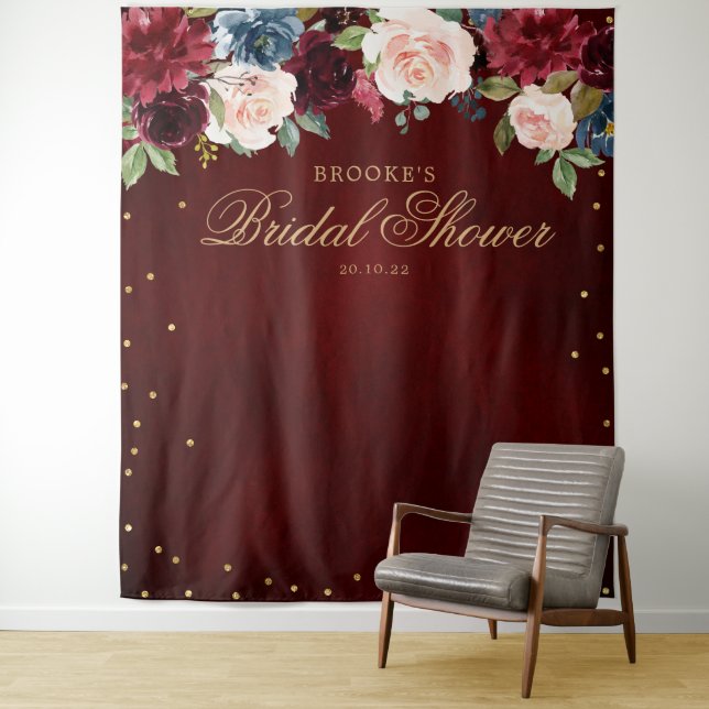 Hintergrund des Fotos des Burgund Blush Bloral Bra Wandteppich (Beispiel)