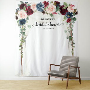Hintergrund des Fotos des Burgund Blush Bloral Bra Wandteppich