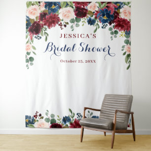 Hintergrund des Fotos des Burgundy Navy Blush Brau Wandteppich