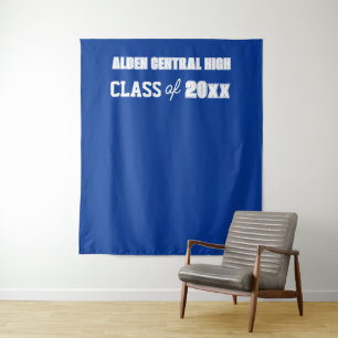 Hintergrund des Fotos Royal Blue and White School Wandteppich