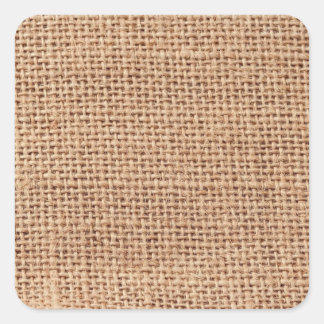 Hintergrund des hellbraunen Burlap-Sacks Quadratischer Aufkleber