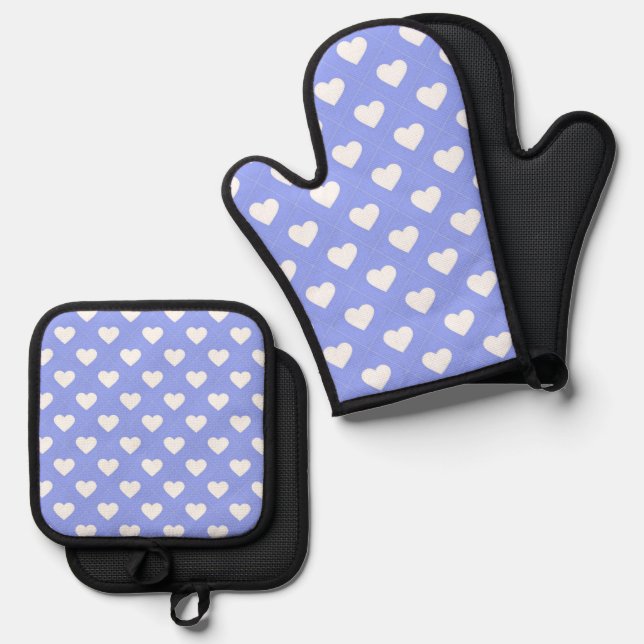 Hintergrund des Herzmusters Ofenhandschuh & Topflappen-Set (Vorderseite/Rückseite)