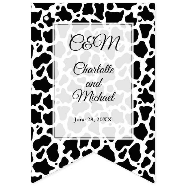 Hintergrund des Kuhmusters Wimpelkette (Erste Fahne)