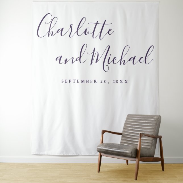 Hintergrund des lila Skript-Hochzeitskabels Wandteppich (Beispiel)