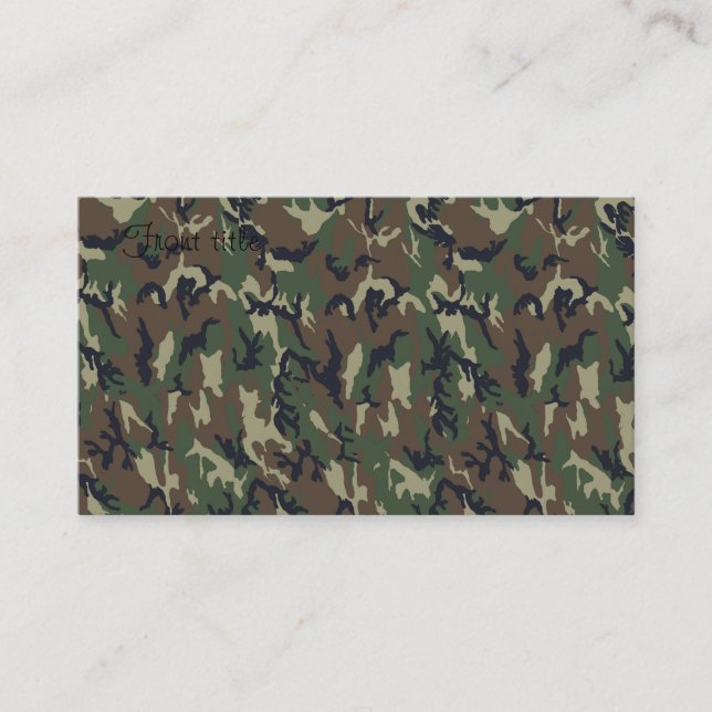 Hintergrund des Militärwalds - Camouflage Visitenkarte (Vorderseite)