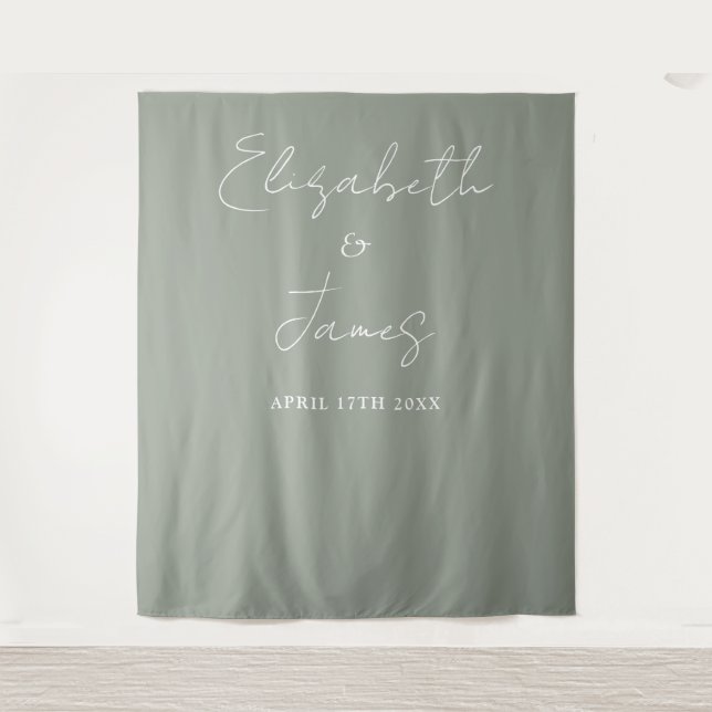 Hintergrund des Minimalistischen Hochzeitsszenario Wandteppich (Vorderseite)