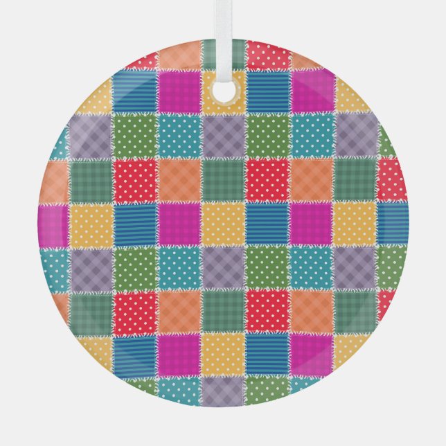 Hintergrund des Patches: Verschiedenes Muster Mix Ornament Aus Glas (Vorderseite)