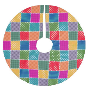 Hintergrund des Patches: Verschiedenes Muster Mix Polyester Weihnachtsbaumdecke