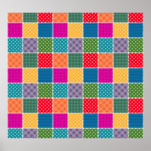 Hintergrund des Patches: Verschiedenes Muster Mix Poster