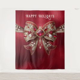 Hintergrund des Red Bow Holiday Wandteppich