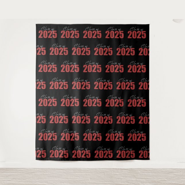 Hintergrund des Red Glitzer Class 2025-Fotos Wandteppich (Vorderseite)