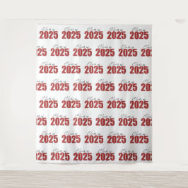 Hintergrund des Red Glitzer Class 2025-Fotos Wandteppich