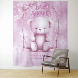 Hintergrund des rosa Teddy-Bären Wandteppich
