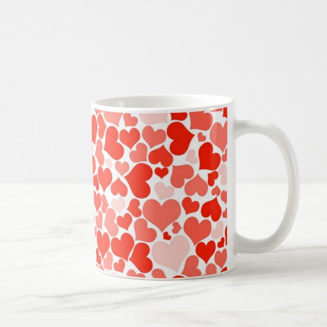 Hintergrund des roten Herzens Kaffeetasse (Rechts)