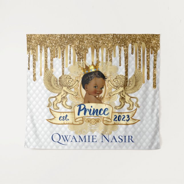 Hintergrund des Royal African Prince Gold Glitzer  Wandteppich (Vorderseite (Horizontal))