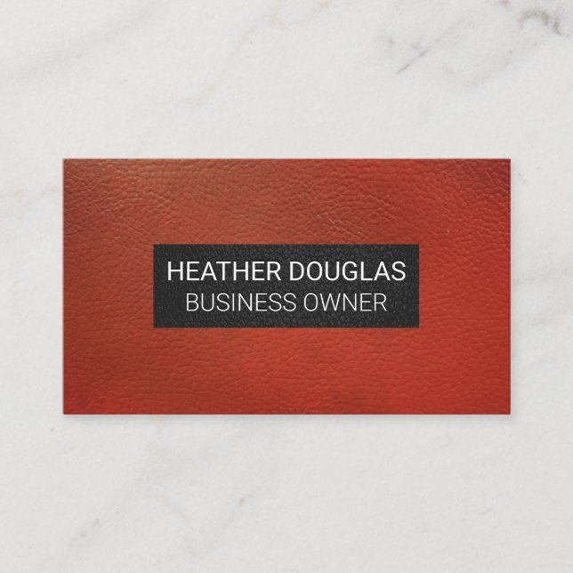 Hintergrund des schwarzen roten Leders Visitenkarte (Vorderseite)
