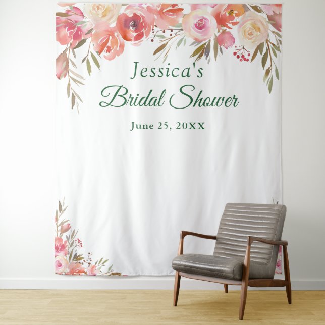 Hintergrund des Sweet Blush Brautparty Foto Wandteppich (Beispiel)