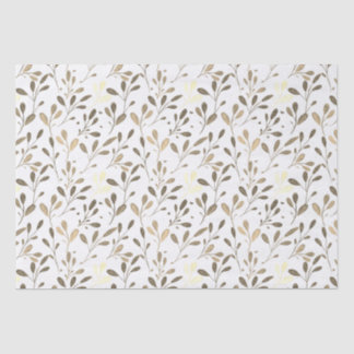 Hintergrund des Taupe-Gold-Decoupage-Leaf-Musters Seidenpapier