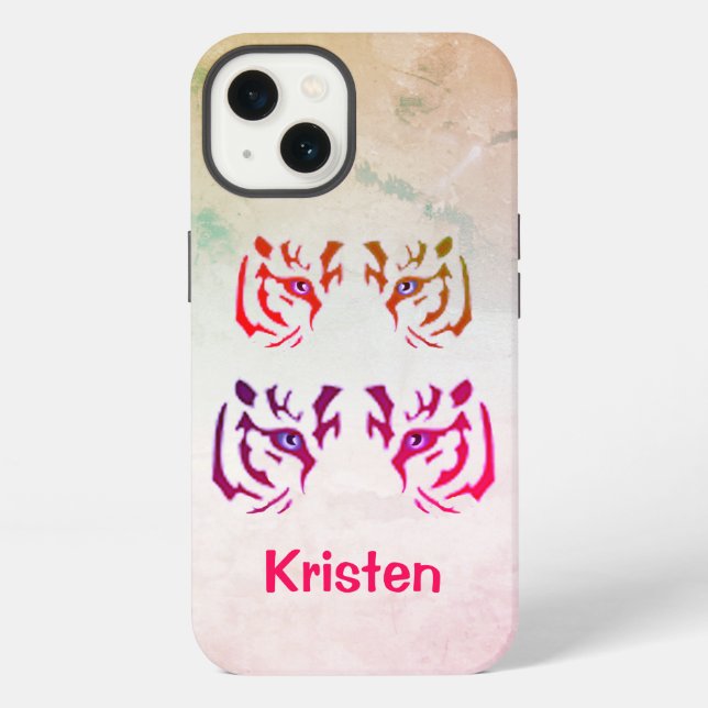 Hintergrund des Tiger-Gesichts-Marmor iPhone Hülle (Rückseite)