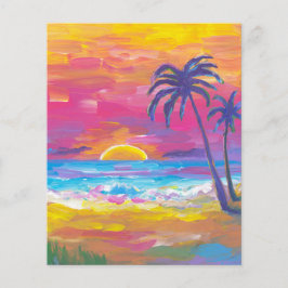 Hintergrund des tropischen Sonnenuntergangs mit Wa