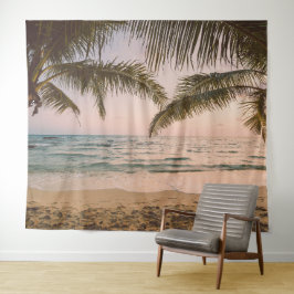 Hintergrund des tropischen Strandpalms Wandteppich