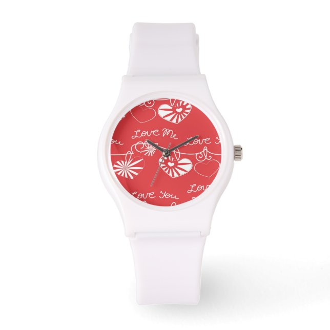 Hintergrund des Valentinstag Armbanduhr (Vorderseite)