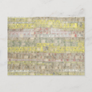 Hintergrund des verblassten Messband Postkarte