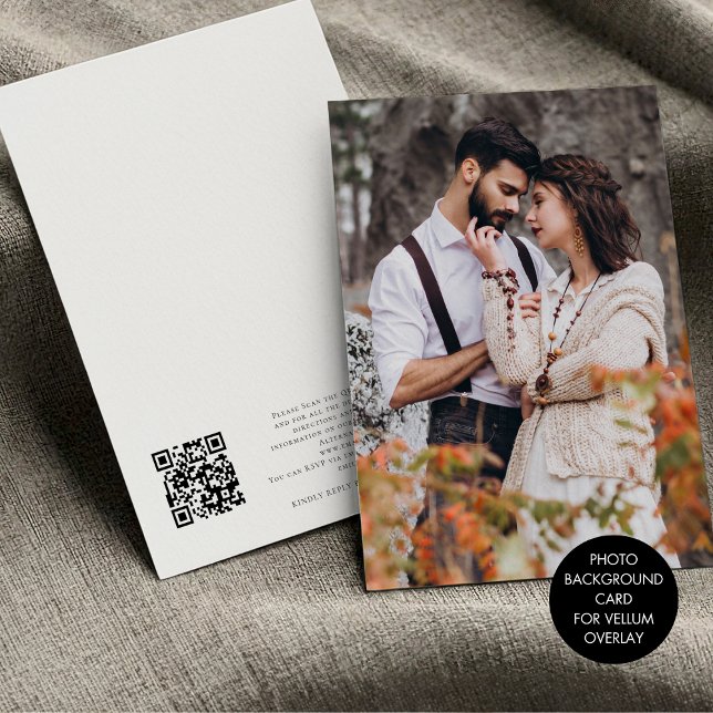 Hintergrund-Foto für Vellum Overlay-Hochzeit Einladung (Front and back view)