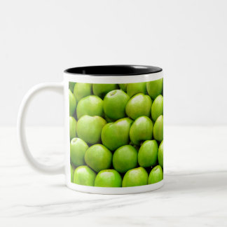 Hintergrund frischen Apfelfruchts Zweifarbige Tasse