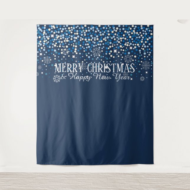 Hintergrund frohe Weihnachten und glückliches Neue Wandteppich (Vorderseite)