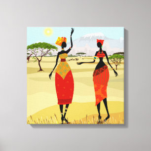Hintergrund für afrikanische Frauen Leinwanddruck