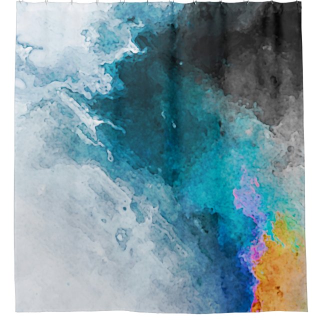 Hintergrund für Aquarellpapier Abstrakt Painted Il Duschvorhang (Vorderseite)