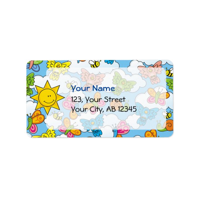 Hintergrund für Baby-Tiere Adressaufkleber (Vorne)