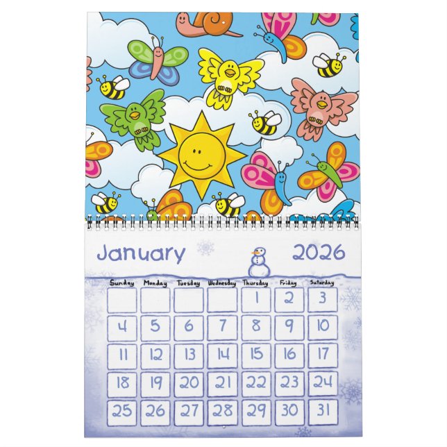 Hintergrund für Baby-Tiere Kalender (Jan 2026)