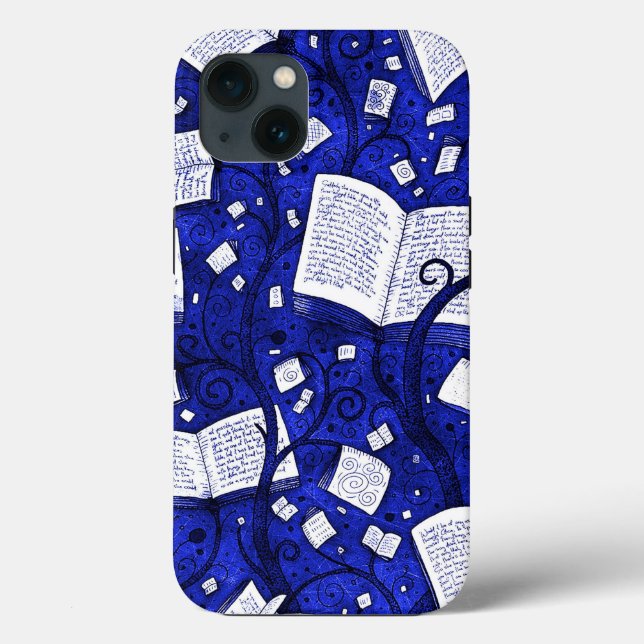 Hintergrund für blaue Bücher Case-Mate iPhone Hülle (Rückseite)