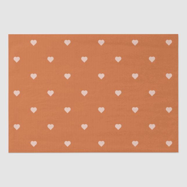 Hintergrund für Burnt Orange Mini-Herzen Seidenpapier (Vorderseite)