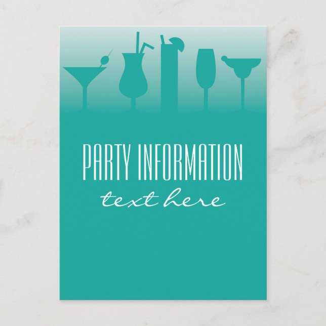 Hintergrund für Cocktail-Party Einladungen (Vorderseite)
