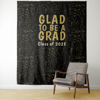 Hintergrund für das Black Gold Foto der Graduation Wandteppich