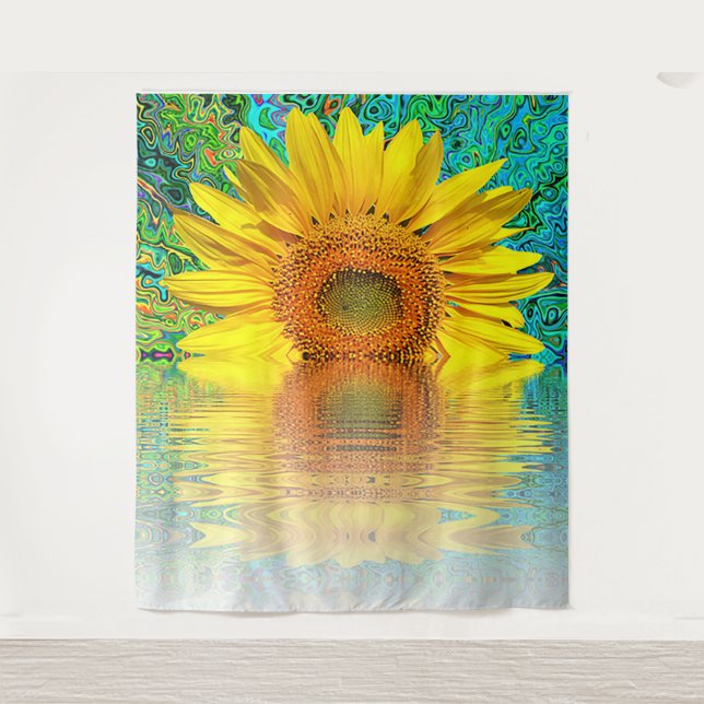 Hintergrund für das Foto von Sonnenblumen Wandteppich (Vorderseite)